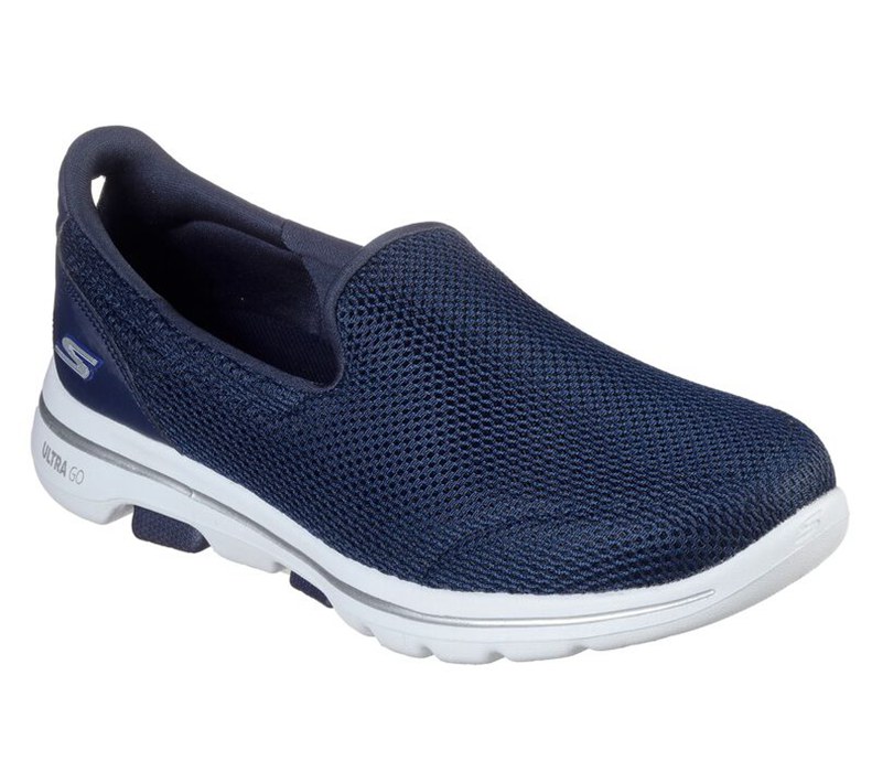 Skechers Dam Marinblå/Vita Slip On - Gowalk 5 - Sverige (TWHRZ-0153)